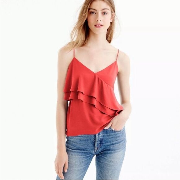 J. Crew drapey ruffle cami top blouse. Ivory, Size 2. - Picture 10 of 11